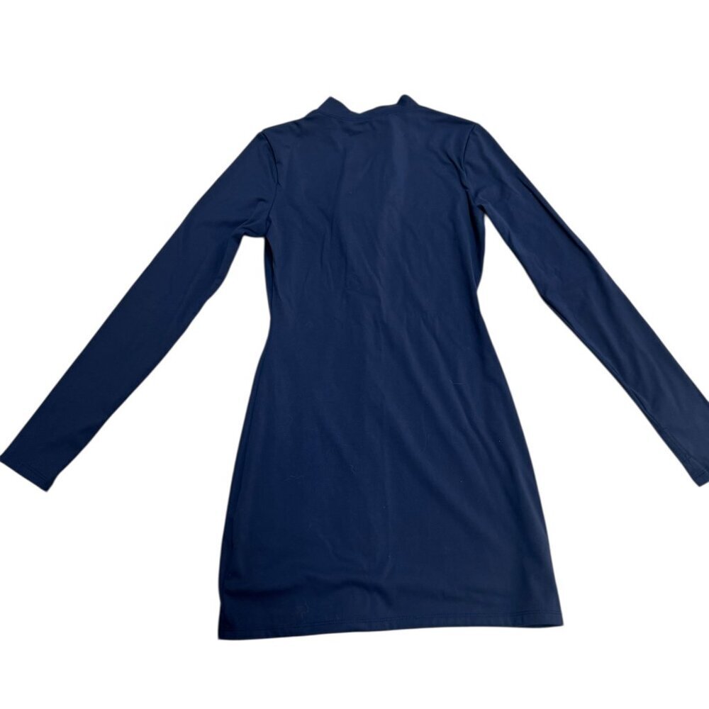 REORIA Navy Blue Long Sleeve Half Zip Bodycon Dress Size S - EUC - Picture 3 of 3